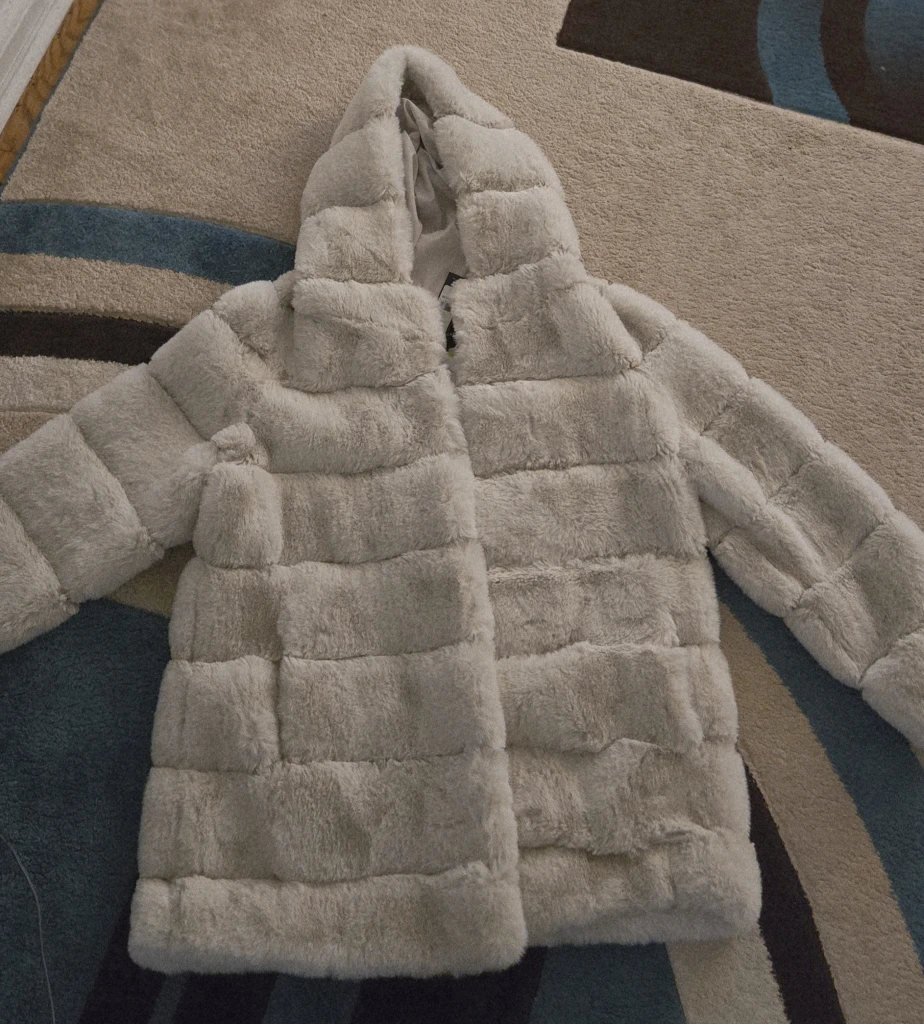 Real Faux Fur Hooded winter Coat