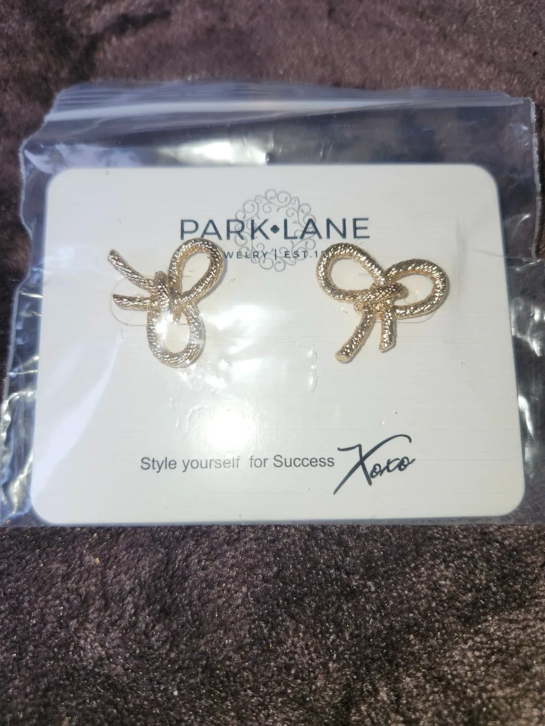 Park Lane Gold Bow Earrings - New in Package