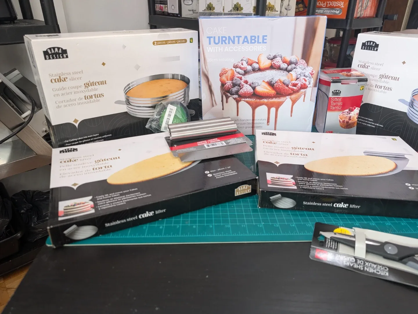 Cake Baking Set - Slicers, Turntable, Boards, Sifter & more! image indicator(2)