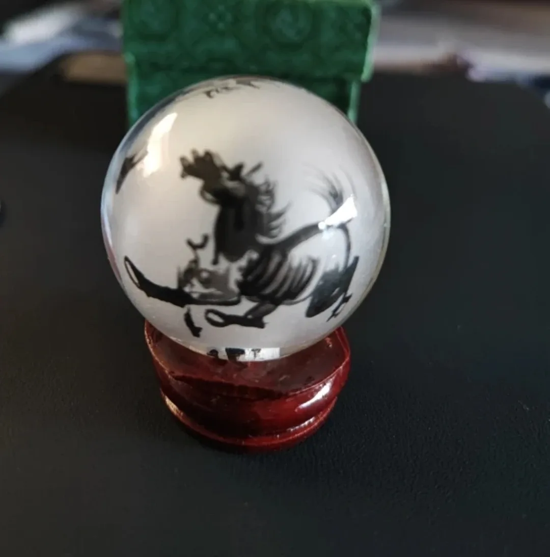 Vintage Glass Ball Paperweight with Box image indicator(2)