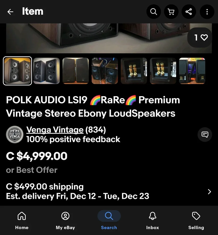 Rare Vintage Polk Audio LSI9 Bookshelf Speakers image indicator(6)