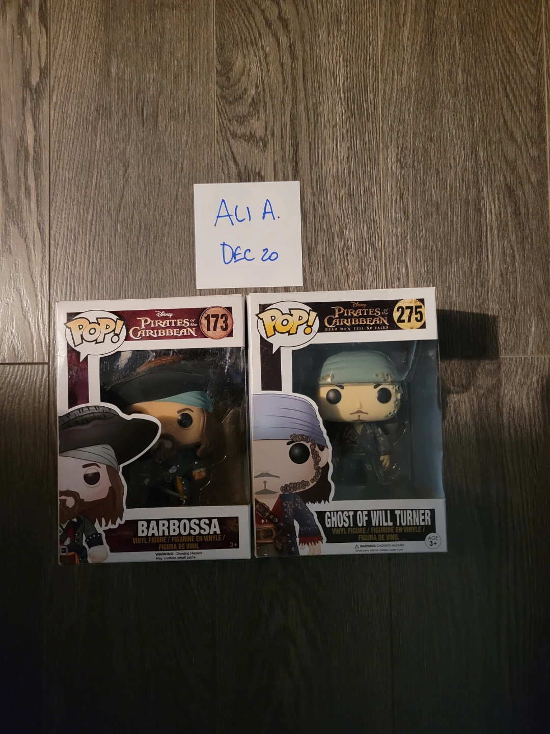 85$! Pirates of the Caribbean Barbossa & Will Turner funko pops