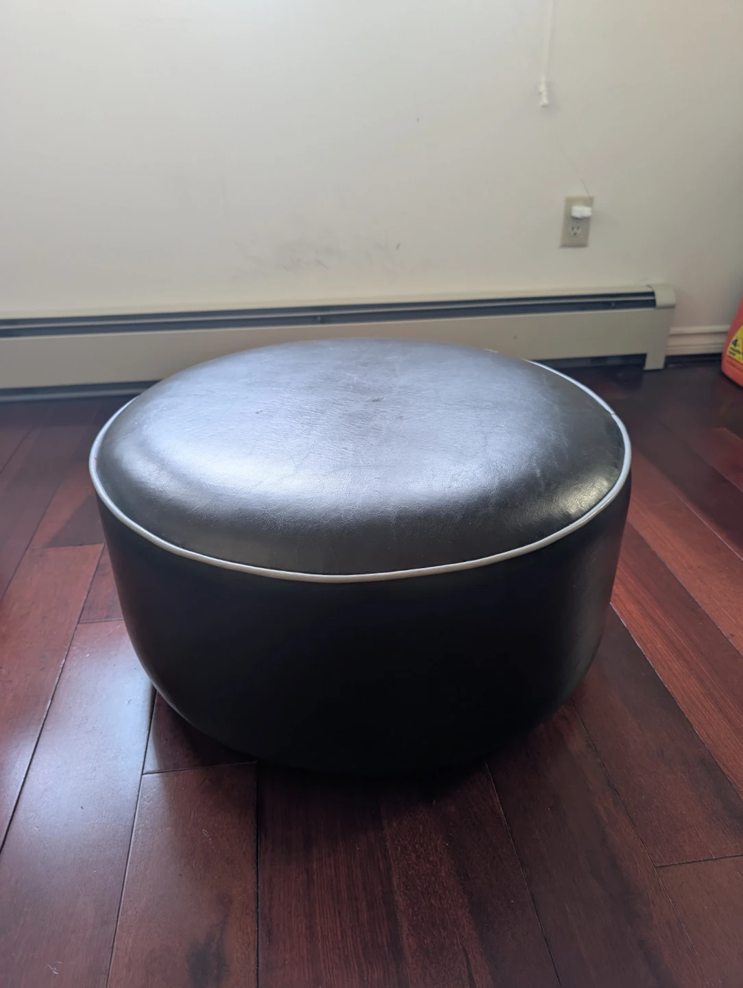 Black Round Ottoman Footstool