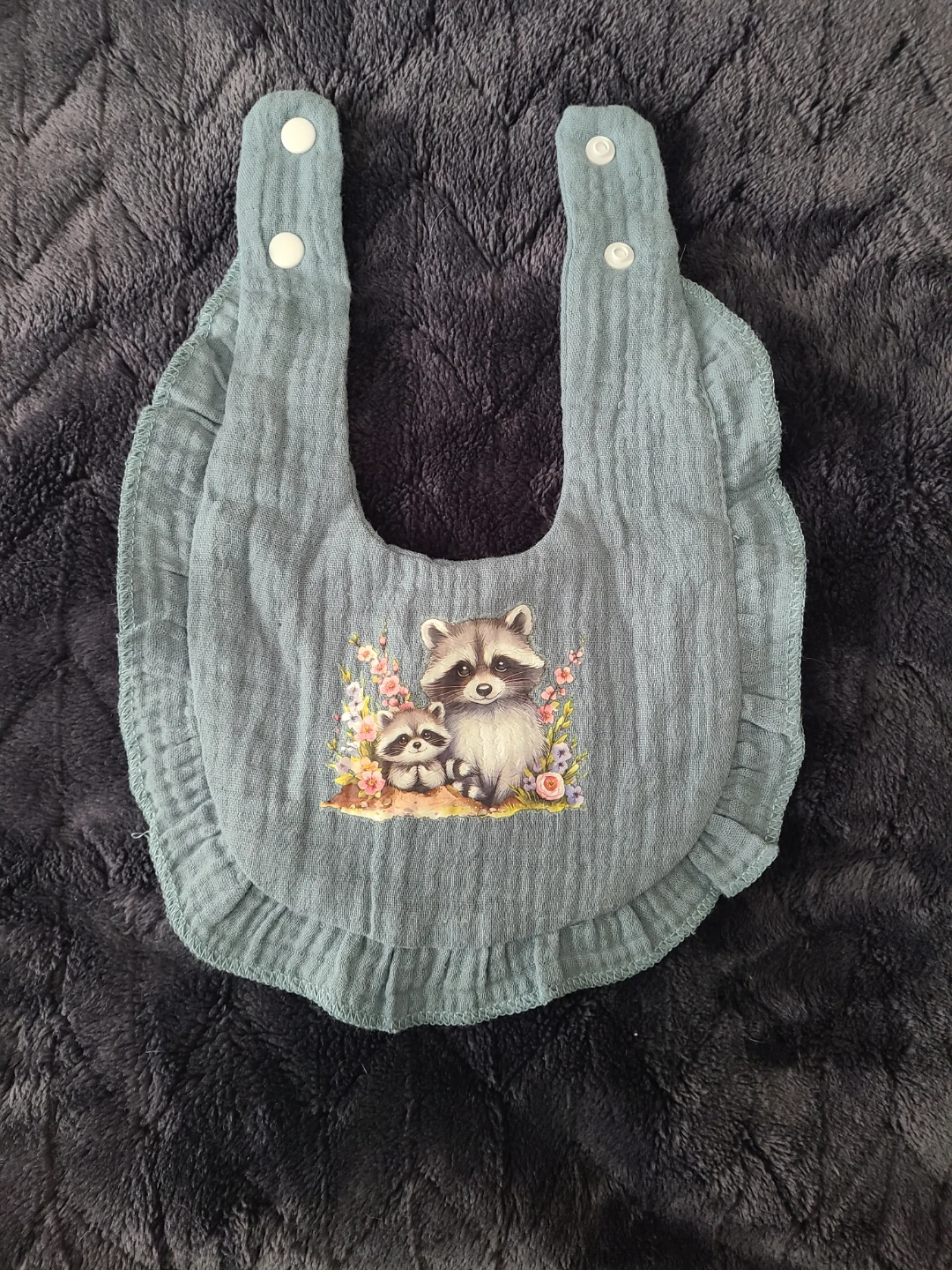 Raccoon Print Baby Bib