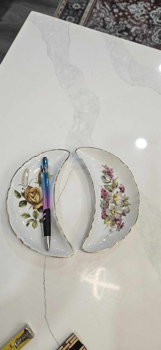 Vintage Crescent Dishes - Floral Design - photo 2