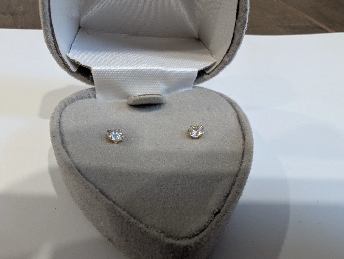 Brand New 14K Yellow Gold Cubic Zirconia Earrings For Sale
