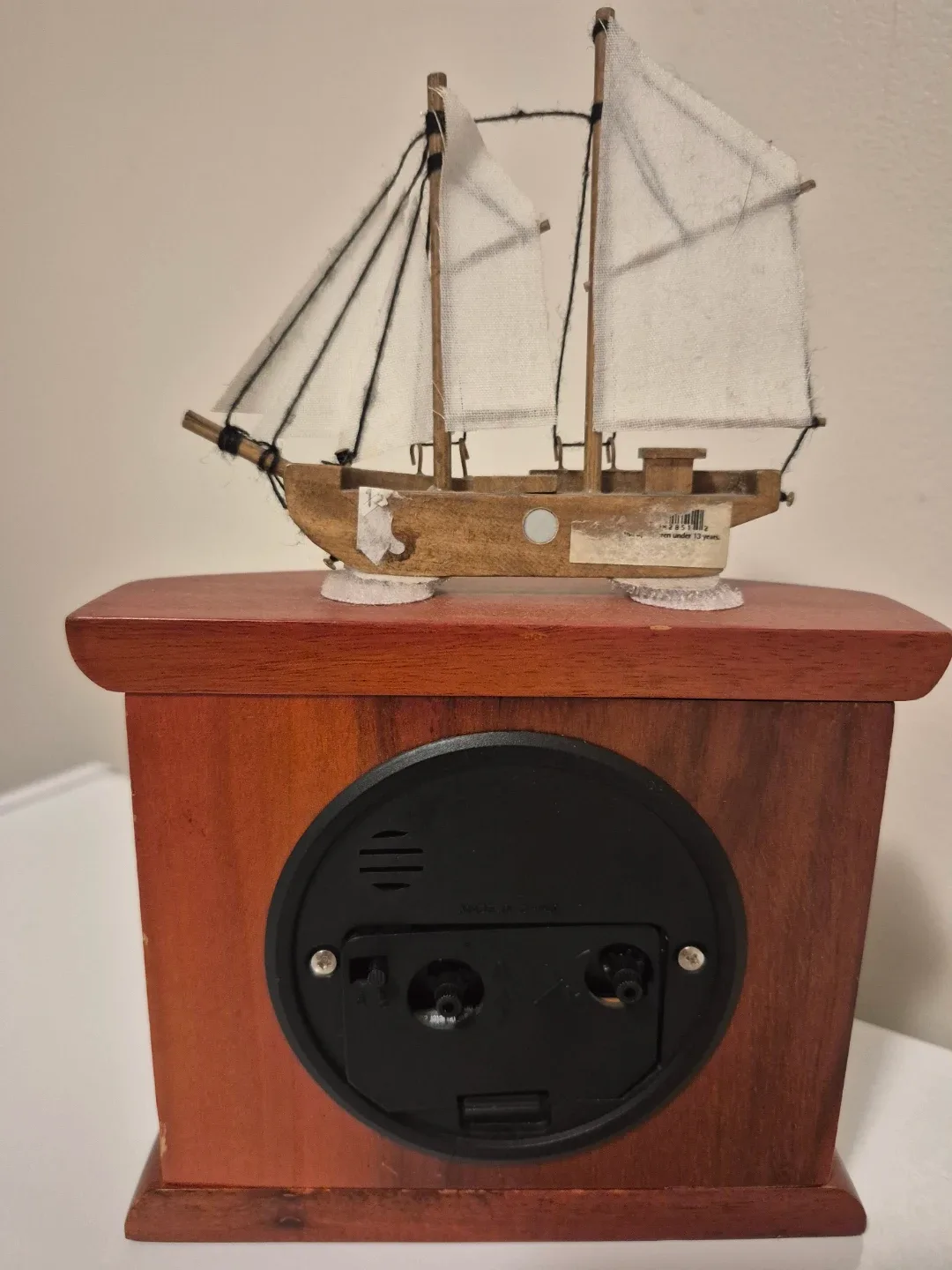 Hampton Clock with Wooden Ship attached #Cleanout image indicator(3)