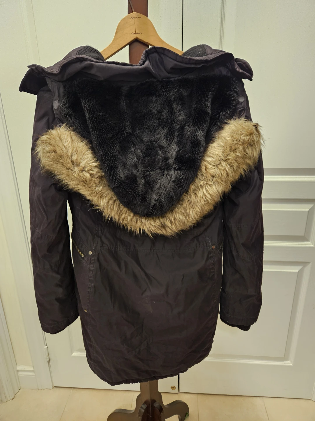 TNA Black Winter Jacket with Faux Fur Trim - photo 3