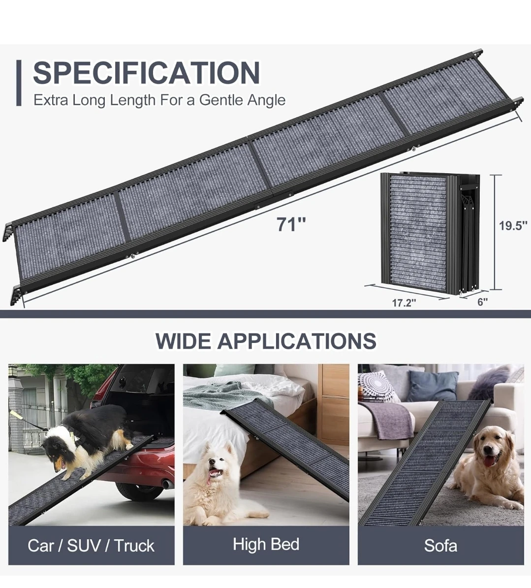 Foldable Pet Ramp - Portable for Cars/SUVs - photo 2