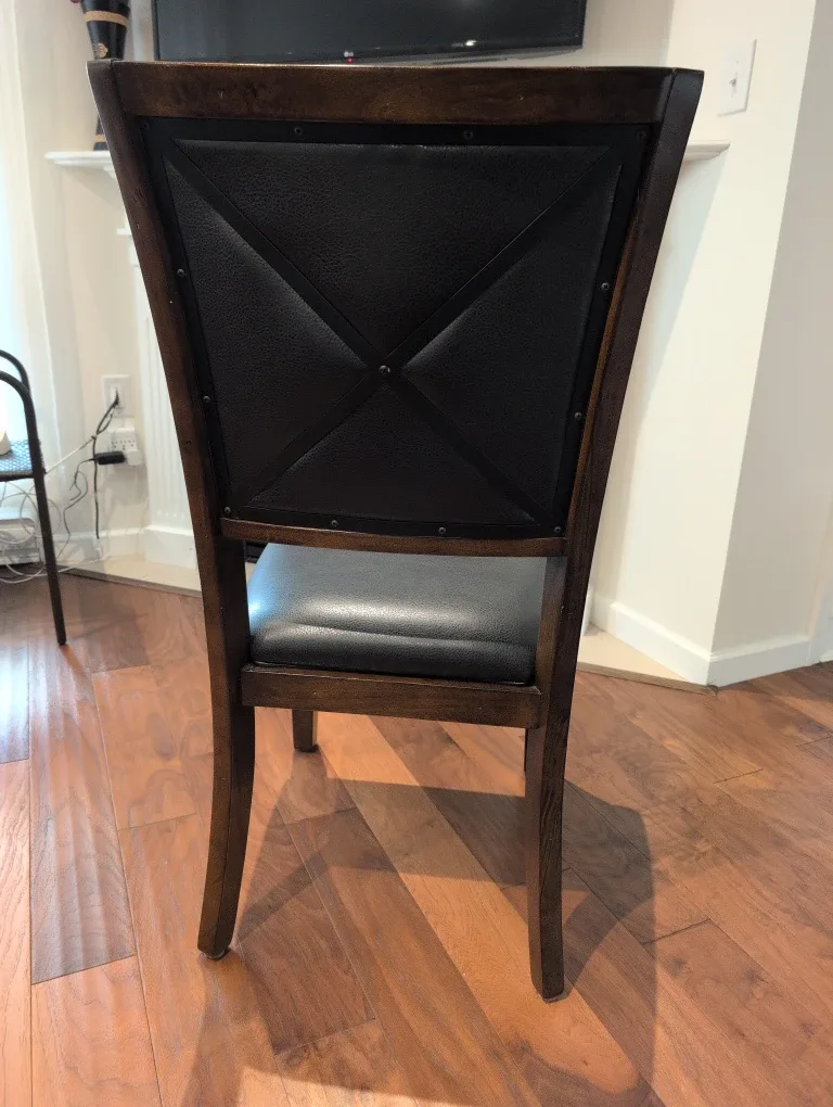 Dining Chair - Hardwood Black Leather Set of 4 image indicator(2)