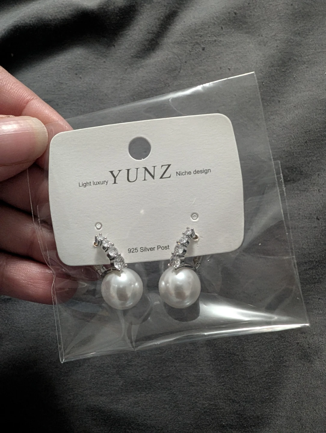 Yunz Pearl Drop Earrings - Silver Posts