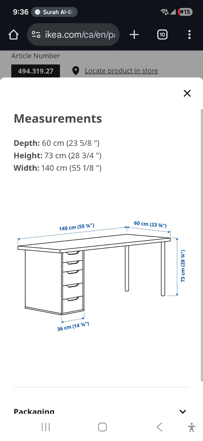 IKEA Alex/Linnmon Desk - Black/Brown - photo 3
