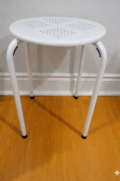 White Metal Stool