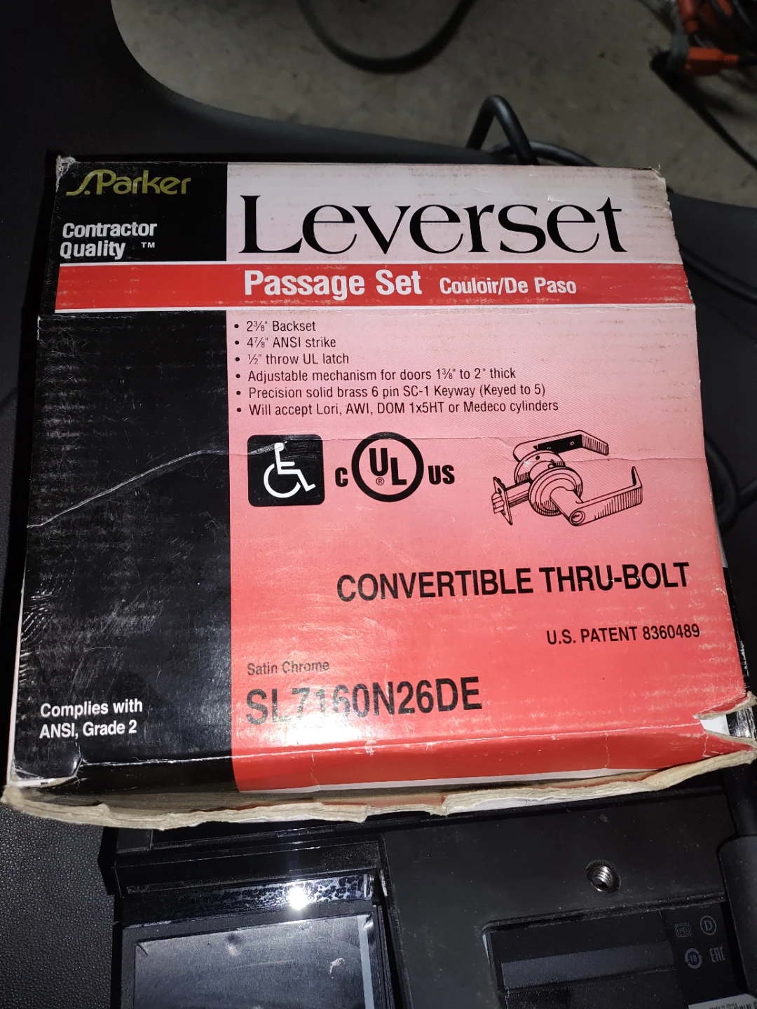 S.Parker Leverset Passage Set - Satin Chrome