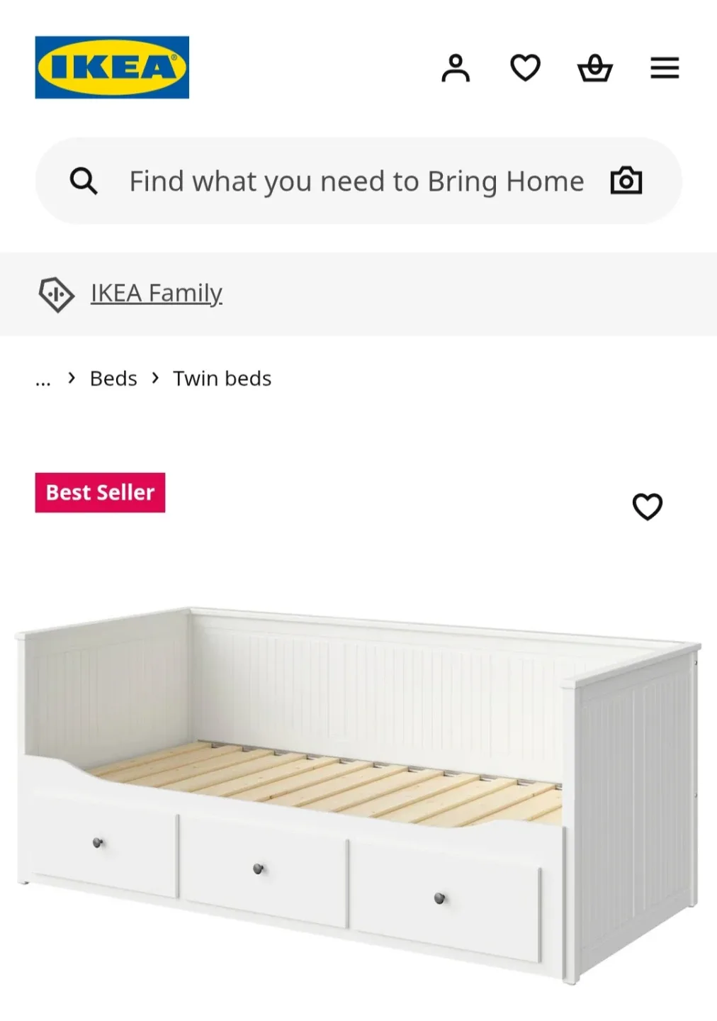 IKEA Hemnes Daybed Frame Twin White