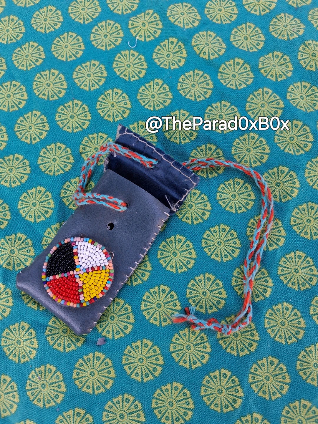 Handmade Beaded Leather Pouch - photo 2