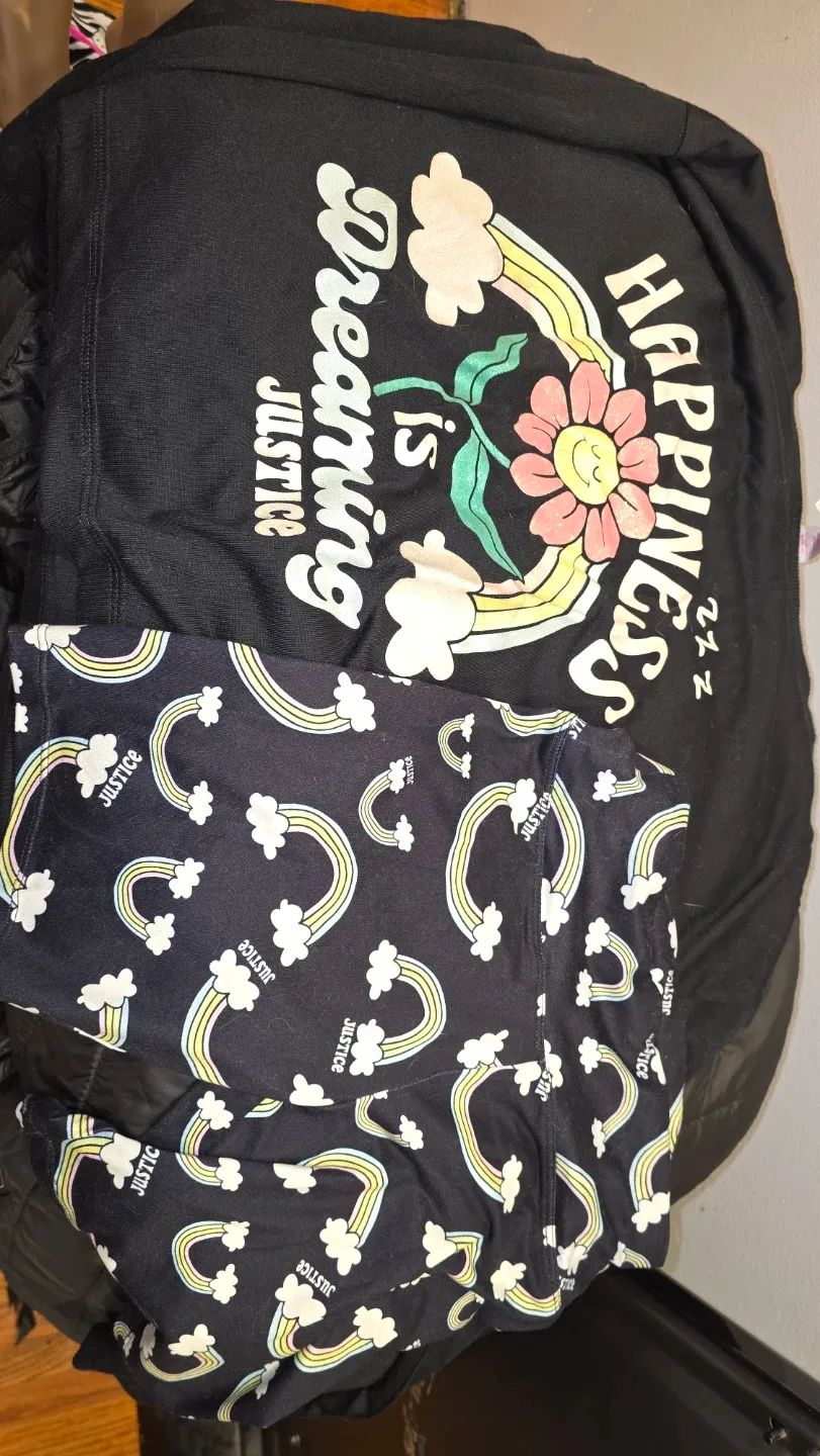 Justice Rainbow sleep Outfit kids sz large #Cleanout