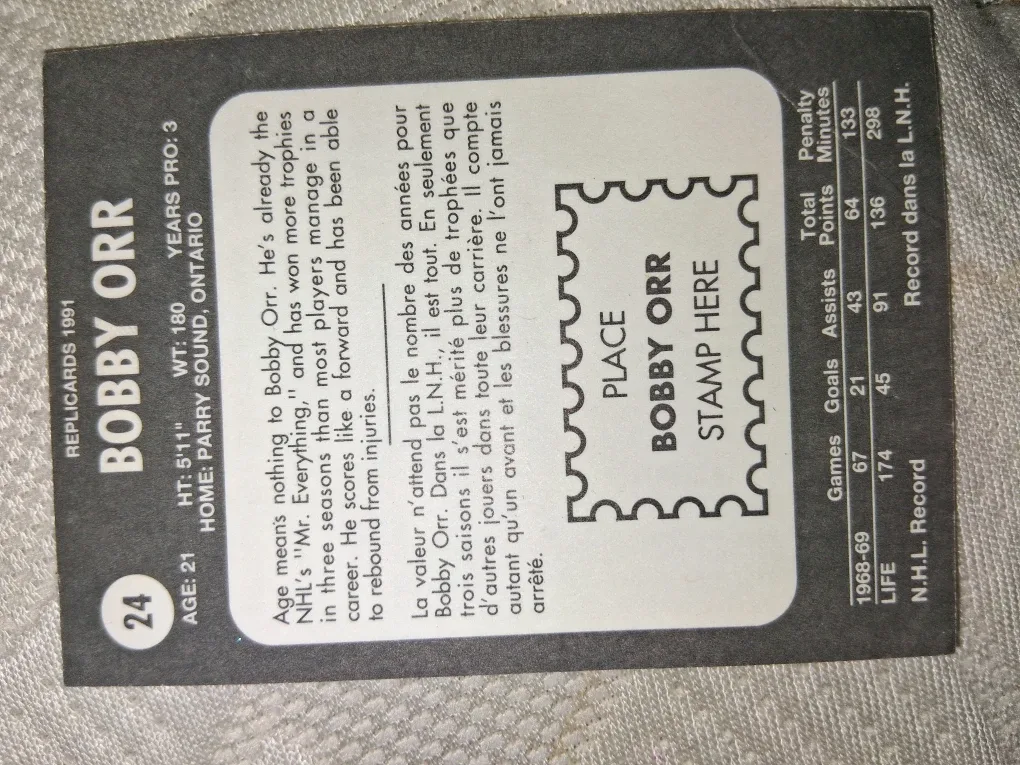 Bobby Orr Bruins Hockey Card image indicator(2)