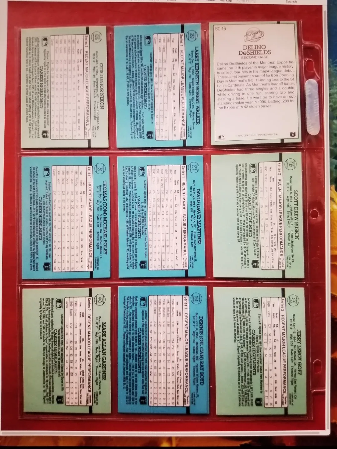 1991 Montreal Expos Baseball Cards image indicator(2)