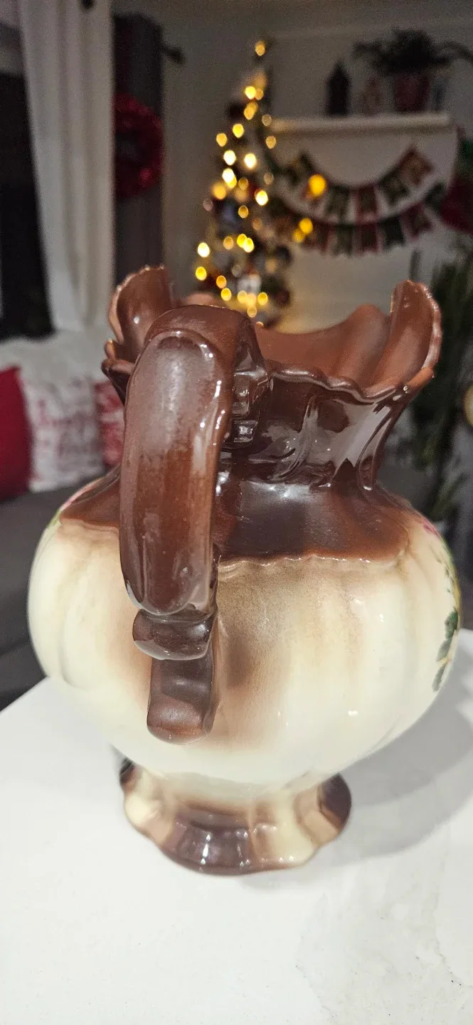 Vintage 1975 ARNELS Porcelain Ceramic Pitcher Floral image indicator(2)