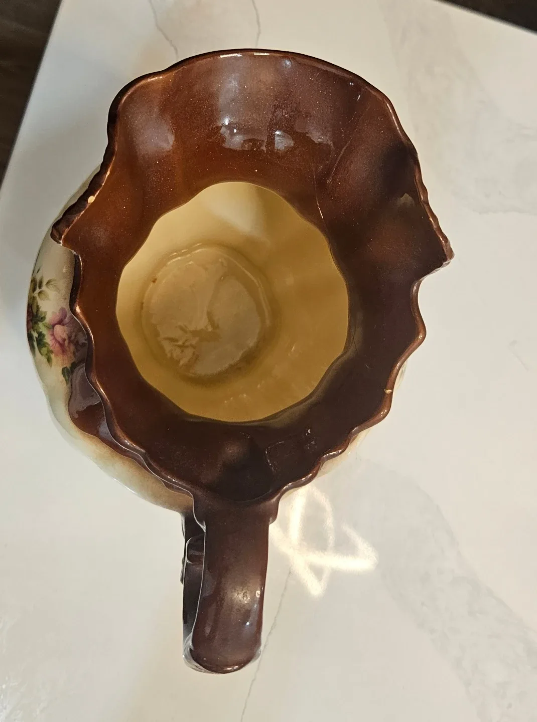 Vintage 1975 ARNELS Porcelain Ceramic Pitcher Floral image indicator(3)