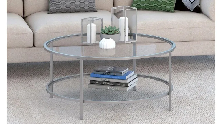 Round Glass Coffee Table, 36" #cleanout image indicator(2)