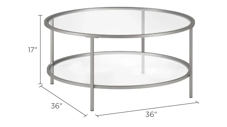 Round Glass Coffee Table, 36" #cleanout image indicator(3)