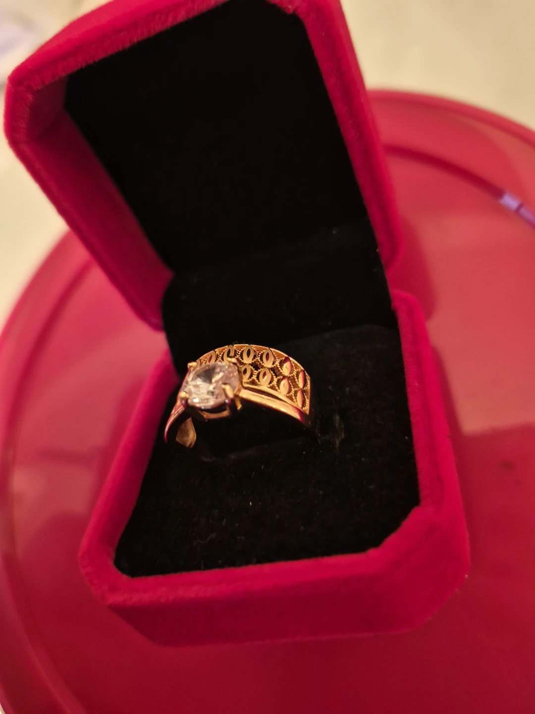 Gold colour Ring with Stone
