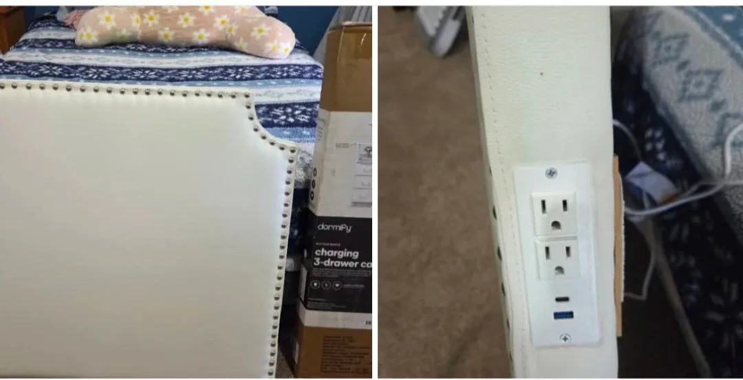 Dormify Charging 3-Drawer Cart - White