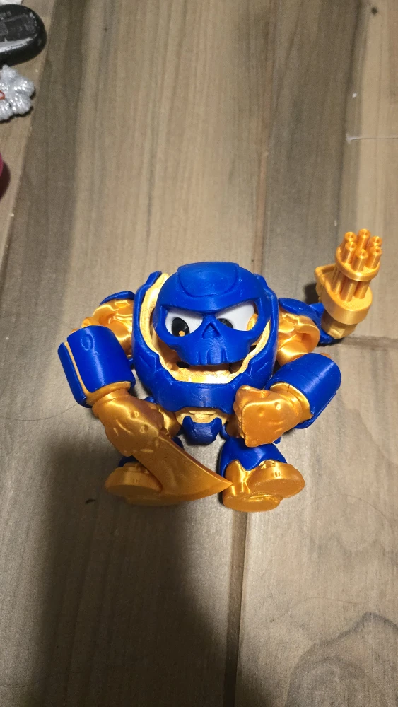 #Cleanout 3D Printed Robot Figure - Blue & Gold - photo 2