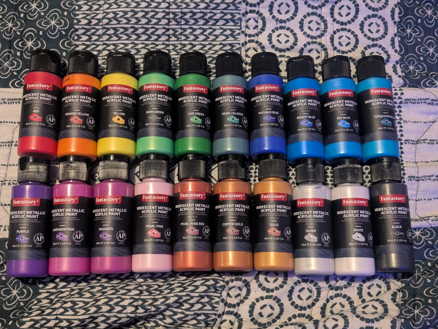 Fantastory Metallic Acrylic Paint - 20 Colors