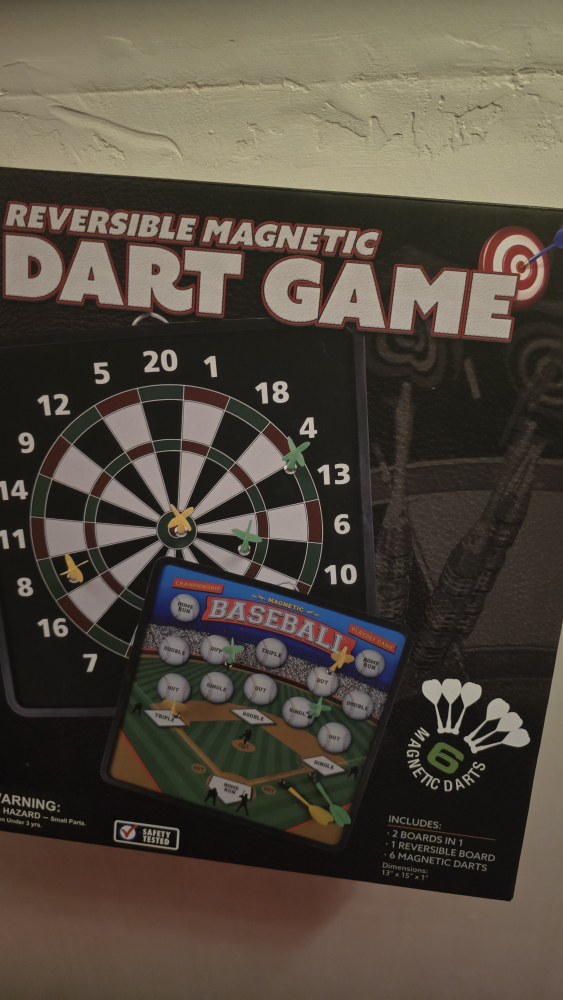 Reversible Magnetic Dart & Baseball Game