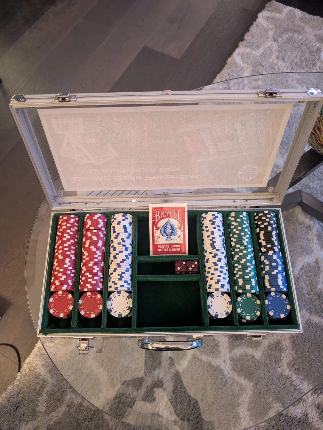 Poker Chips Incl Brand New Bicycle Playing Cards - photo 2