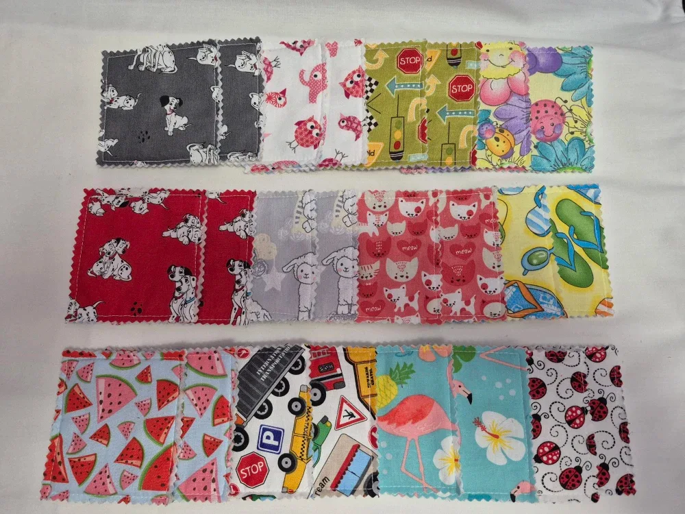 Scrap fabric matching game & Drawstring Bag memory game image indicator(6)