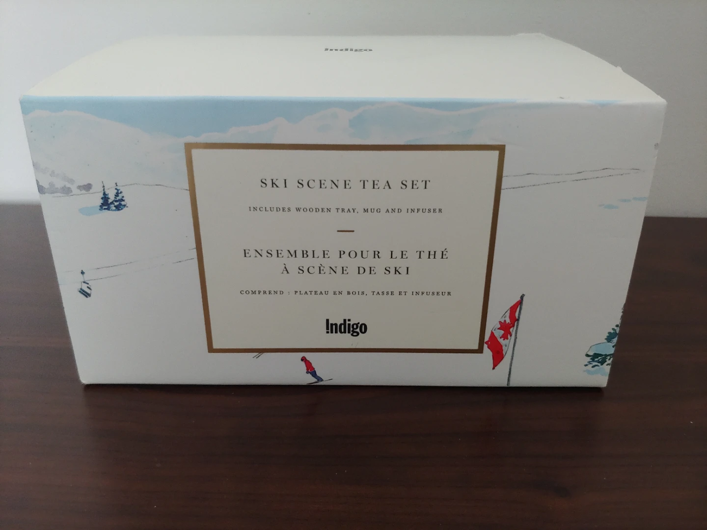 Indigo Ski Scene Tea Set - New in Box