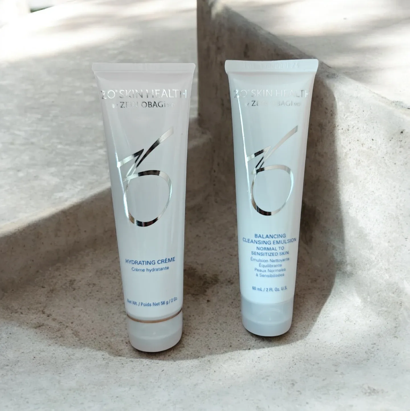 ZO Skin Health hydrating cream and Balancing Cleansing Emulsion