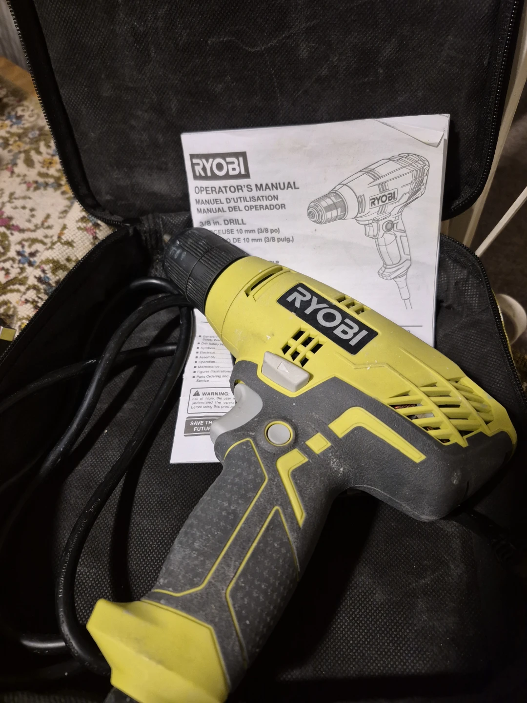 Ryobi 3/8 in. Drill, used in good condition, plug in
