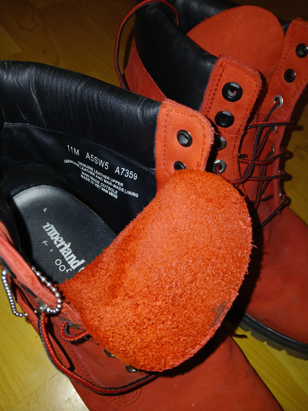 Timberland Red Leather Boots - Size 11M