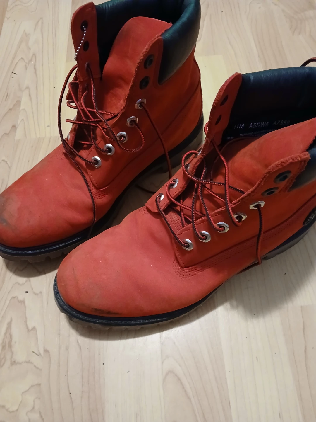 Timberland Red Leather Boots - Size 11M - photo 2