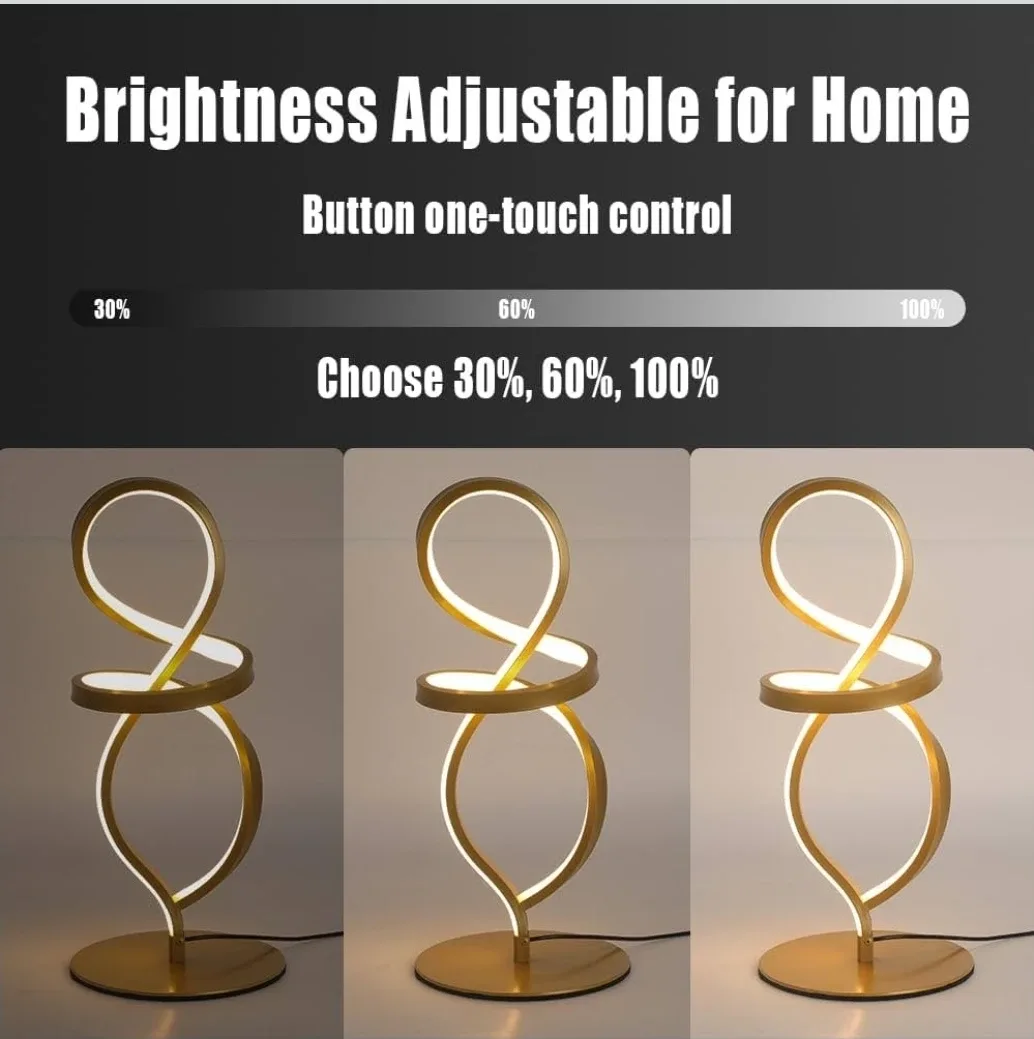 Gold Desk Lamp, Dimmable Bedside Table Lamp image indicator(3)