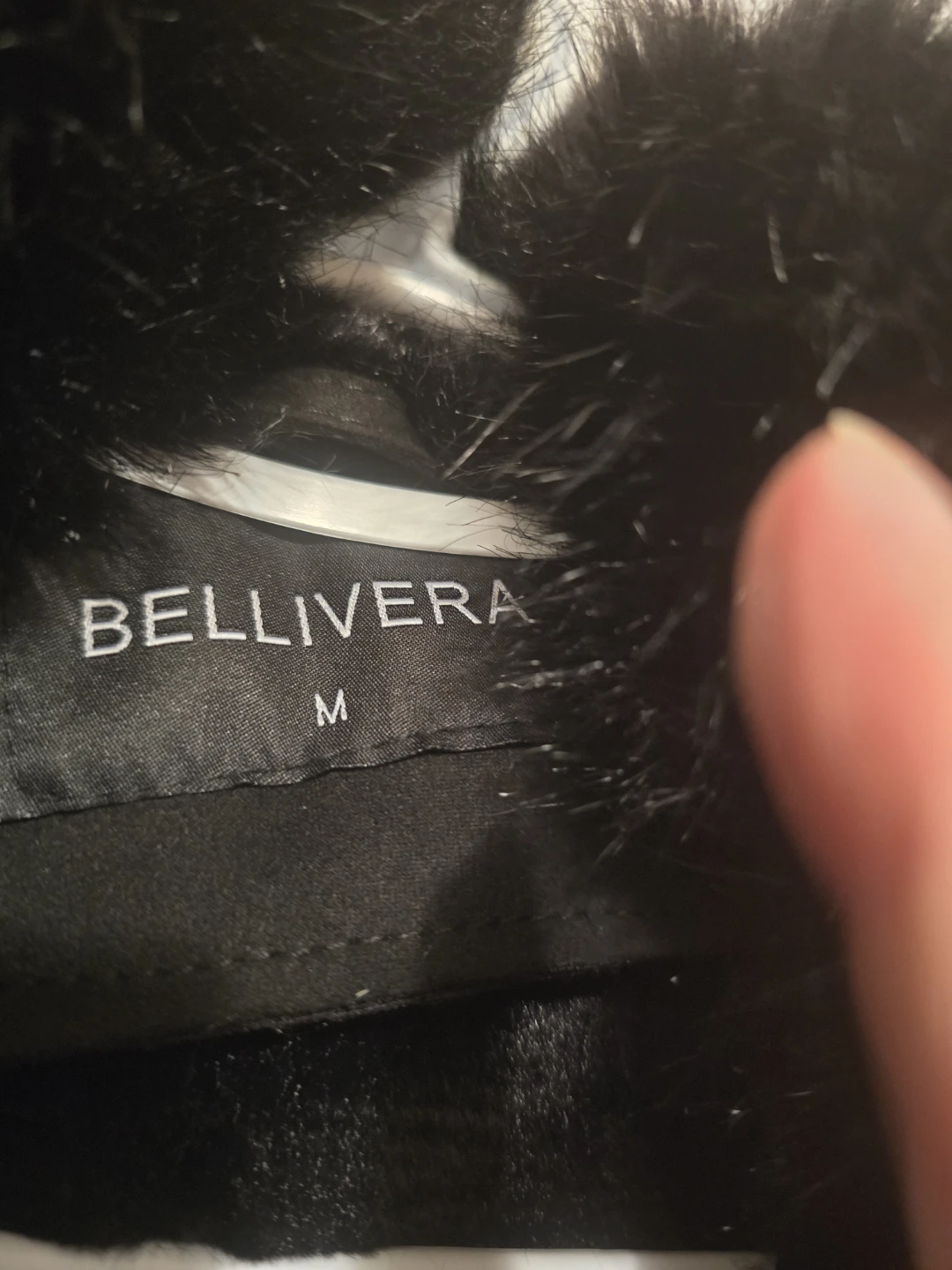 "#cleanout" Bellivera Black Faux Fur Collar Coat - Size M - photo 2
