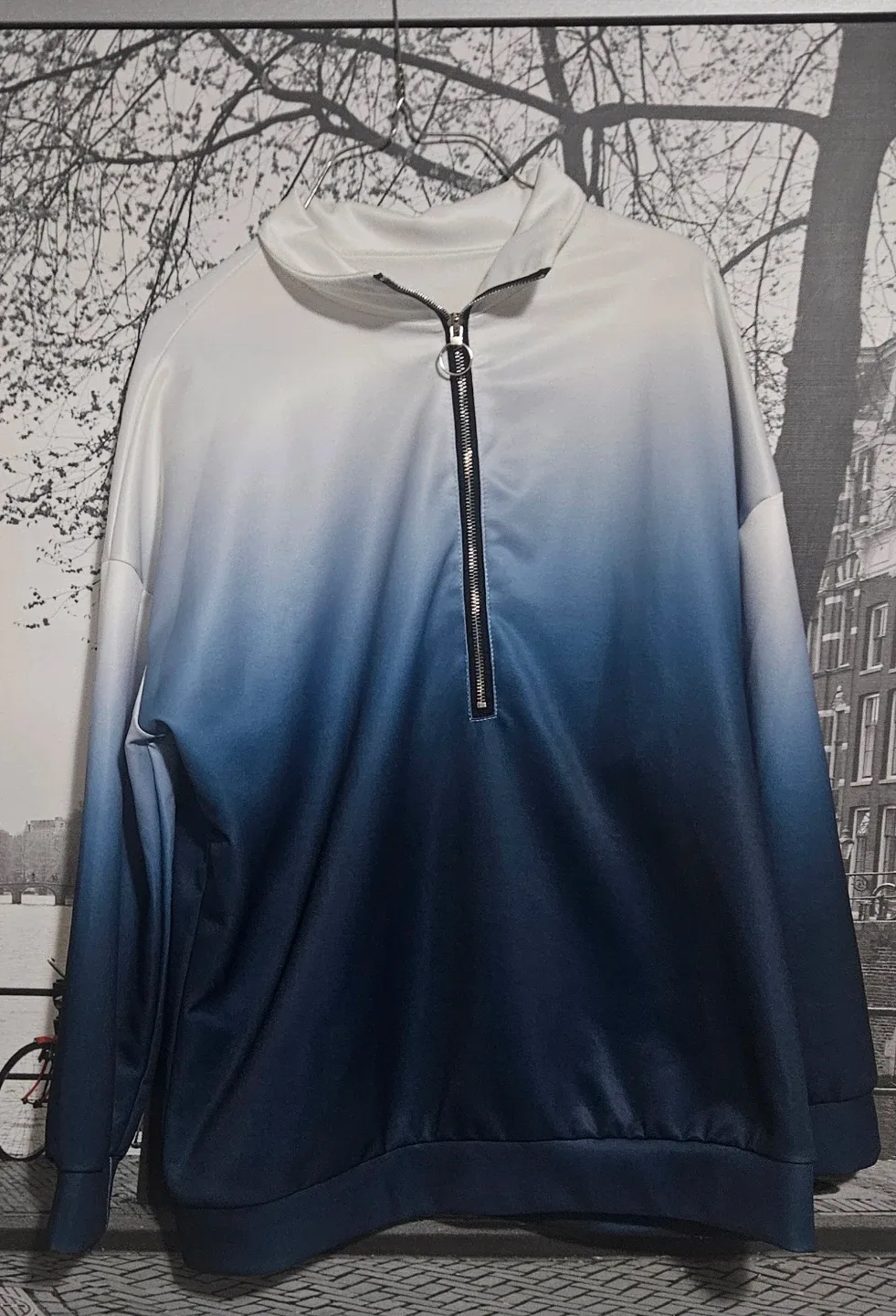 Blue & White Ombre Pullover - Size Large #Cleanout