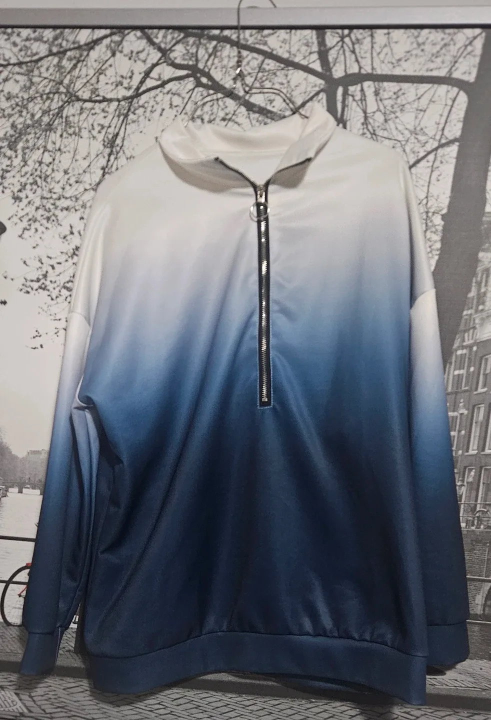 Blue & White Ombre Pullover - Size Large #Cleanout image indicator(2)