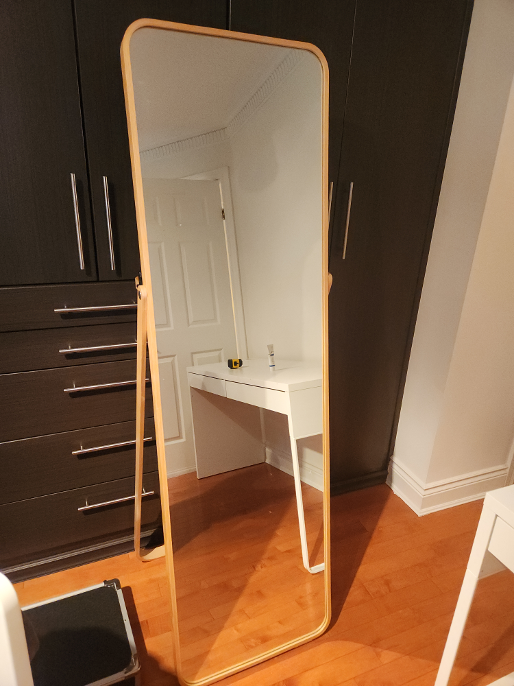 IKEA Standing Mirror with Wood Frame