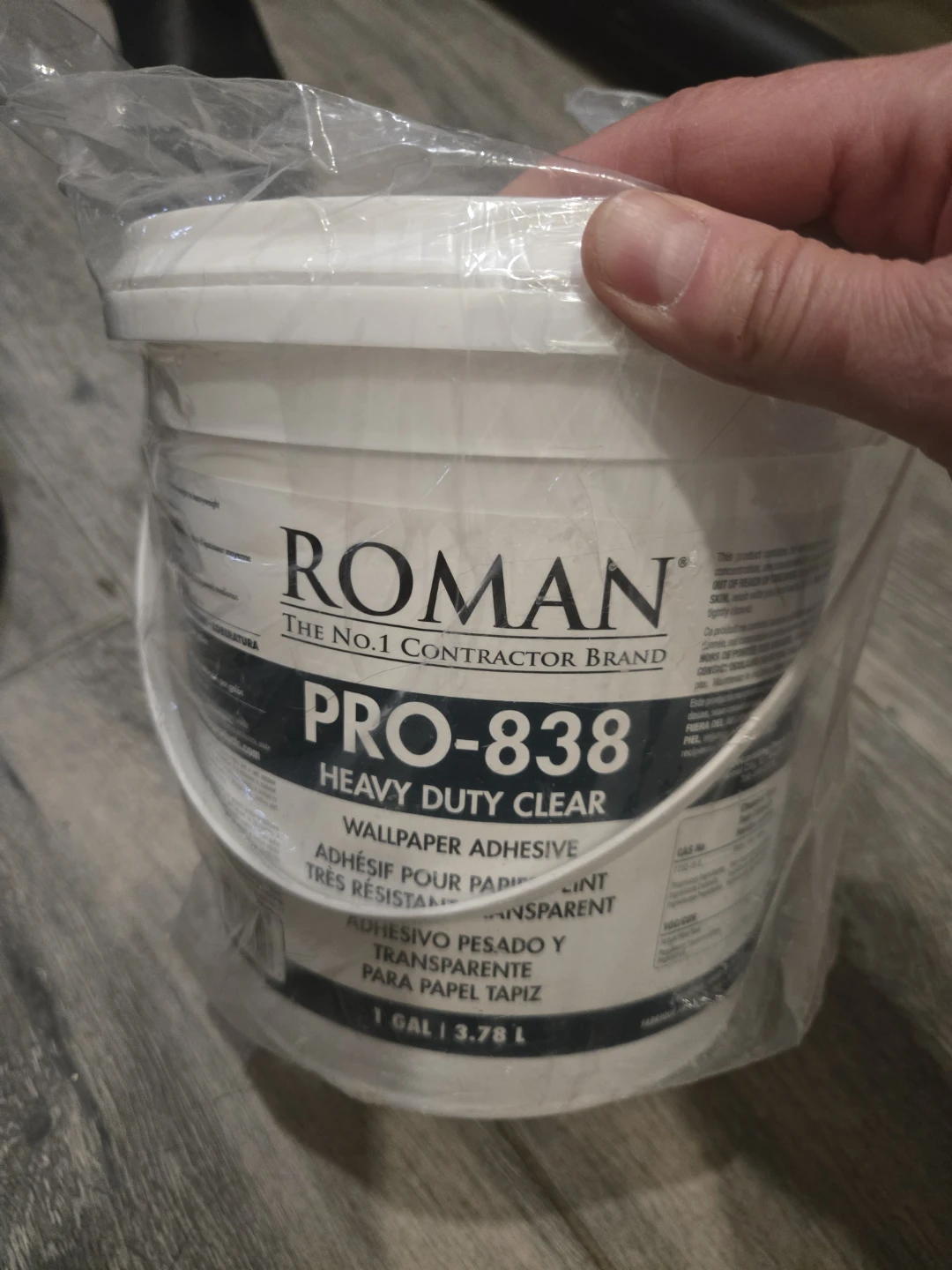 Roman PRO-838 Heavy Duty Clear Wallpaper Adhesive, 1 Gal