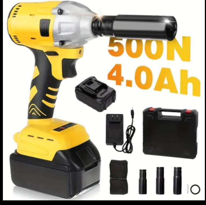 Yellow Impact Wrench with 500N 4.0Ah Battery