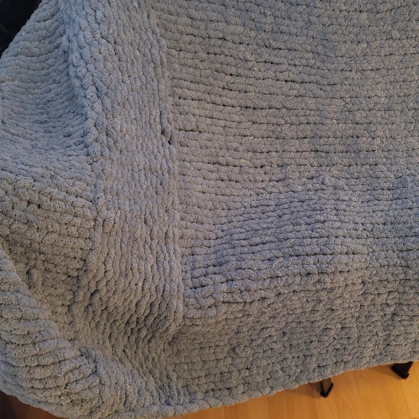 Blue Chunky Crochet Blanket 50" × 60" - photo 2