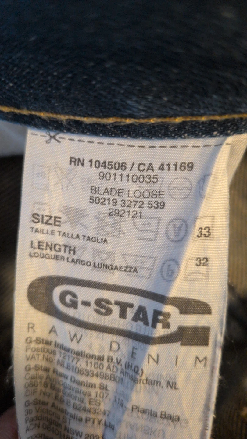 G-Star Raw Blade Loose Jeans, Size 33/32 - photo 2
