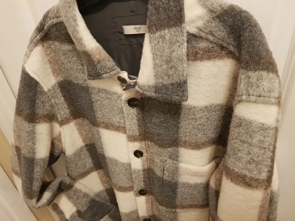 MNG Man Plaid Wool Blend Overshirt - Size XL image indicator(2)