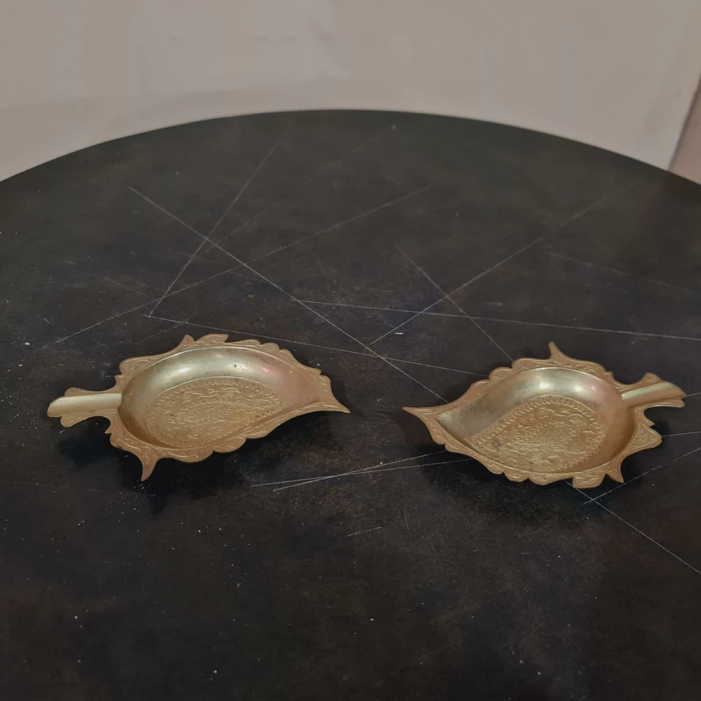 Leaf Shaped Brass Candle Holders - Set of 2 - photo 2